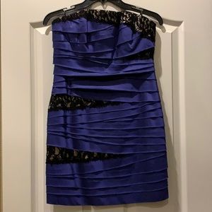 Strapless ruffle cocktail dress